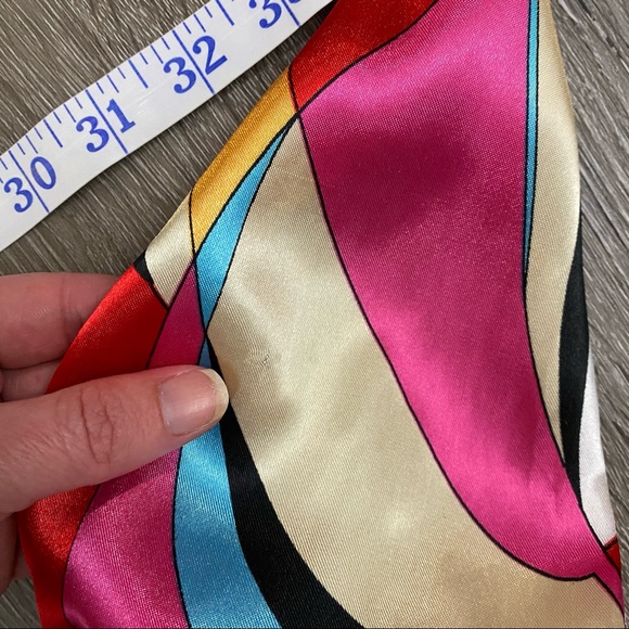 Silky Scarf Tie Belt with Metal Rings - Multicolor - Picture 11 of 11